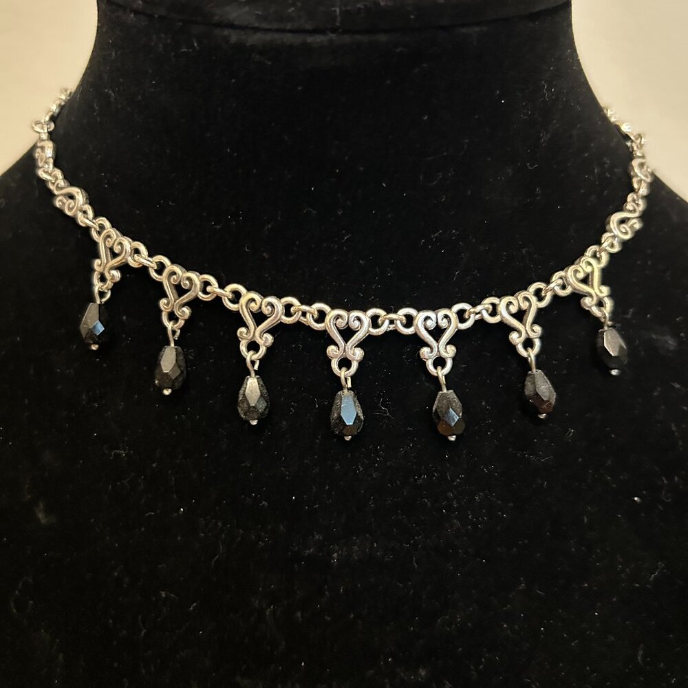 Brighton 15" black and silver necklace